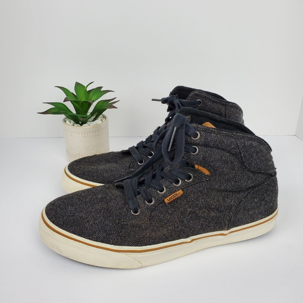 {Vans} Gray Herringbone High Top Sneaker